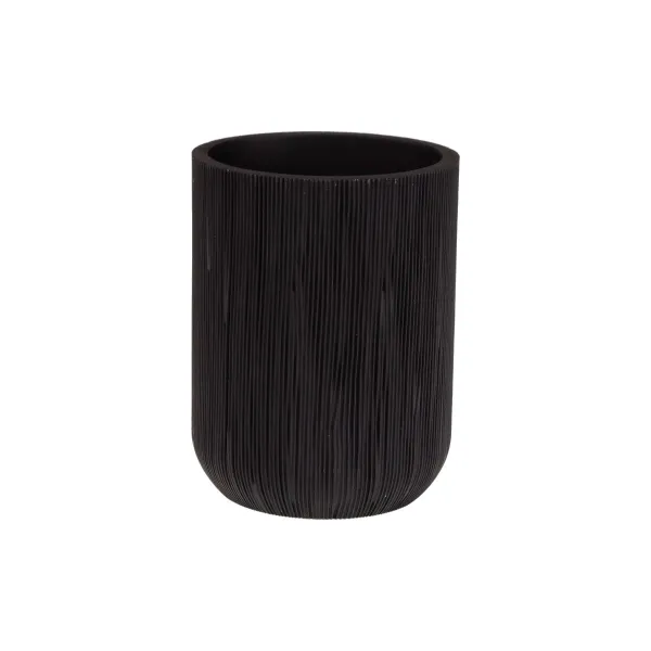 Toothbrush Holder Versa Black Resin 8 x 10,5 x 8 cm