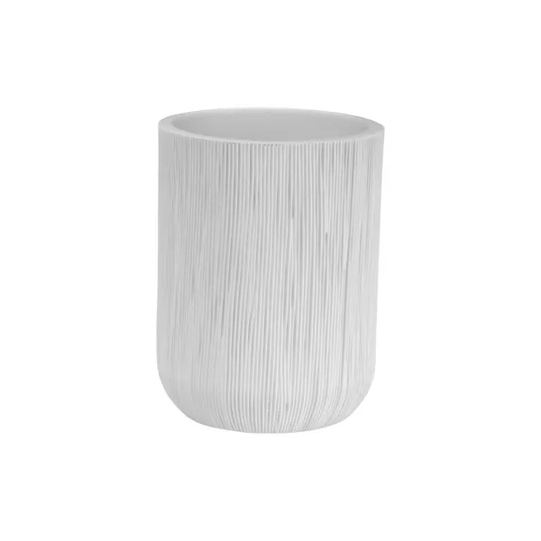 Toothbrush Holder Versa White Resin 8 x 10,5 x 8 cm