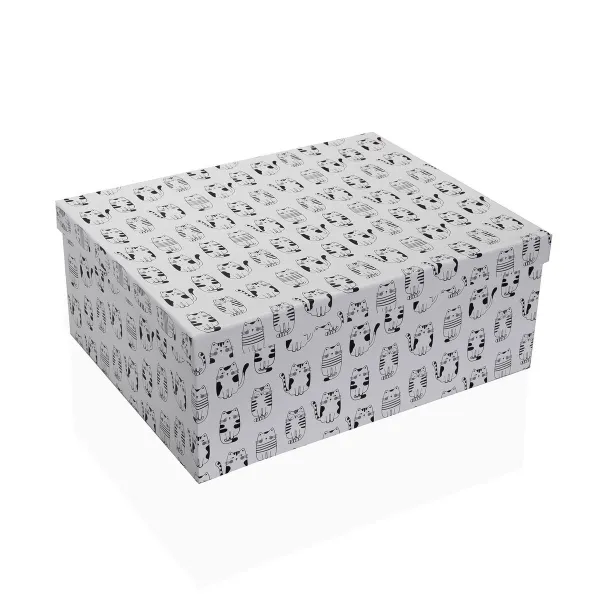 Set of Stackable Organising Boxes Versa Cardboard Cat 15 Pieces