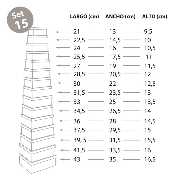 Set of Stackable Organising Boxes Versa Cardboard Lavendar 10 Pieces