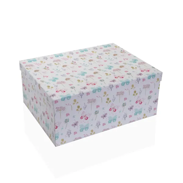 Set of Stackable Organising Boxes Versa Cardboard Flowers 10 Pieces