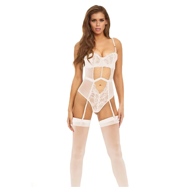 Leotard Bombshell Boudoir White L