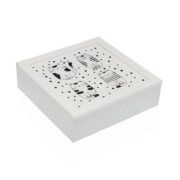 Jewelry box Versa GATTO MDF Wood 24 x 7 x 24 cm