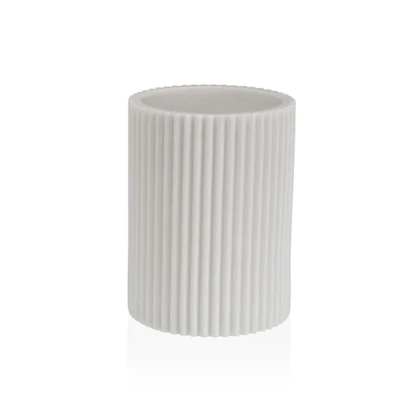 Toothbrush Holder Versa White Resin 6,9 x 10,2 x 6,9 cm
