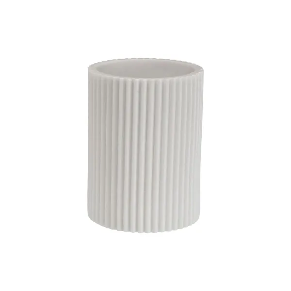 Toothbrush Holder Versa White Resin 6,9 x 10,2 x 6,9 cm