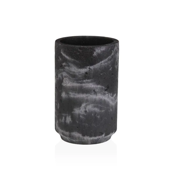 Toothbrush Holder Versa Black Resin 6,9 x 10,2 x 6,9 cm