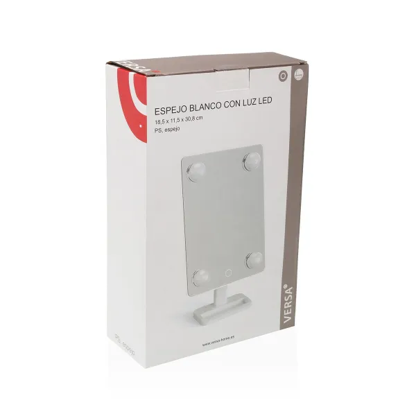Vannas istabas spogulis ar LED gaismu Versa Balts polistirols spogulis 11,5 X 30,8 X 18,5 CM