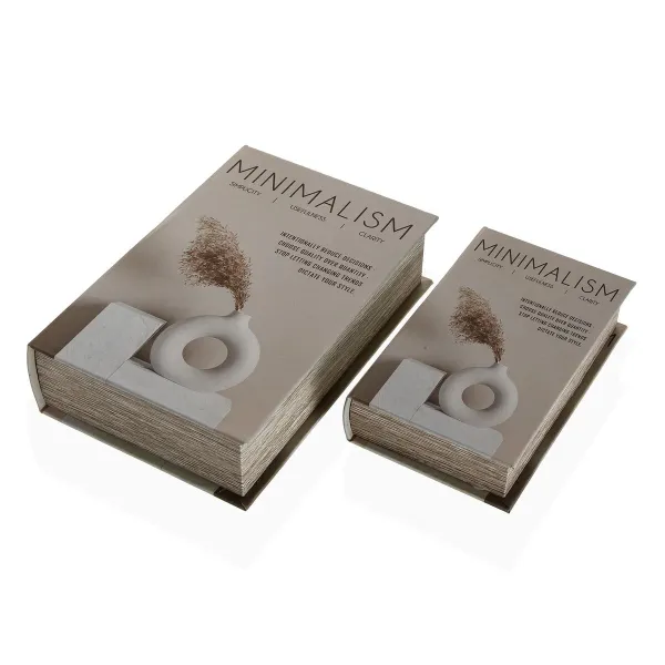 Decorative box Versa Minimalism Canvas MDF Wood Book