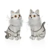 Decorative Figure Versa White Cats 7,5 X 17 X 10,5 CM Decorative Figure