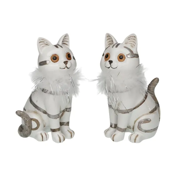 Декоративная фигура Versa Белый Котов 7,5 X 17 X 10,5 CM Декоративная фигура