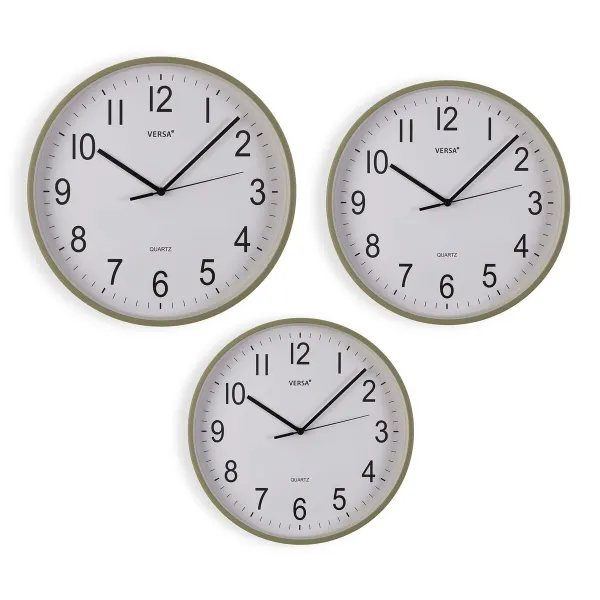 Wall Clock Versa Green Plastic 40 x 40 x 5,5 cm