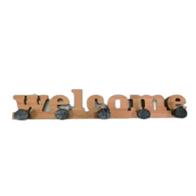 Sieninė kabykla Versa Welcome Balta Medžio MDF 4 X 5,5 X 34,5 CM