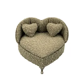 Шкатулка Versa Серый полиэстер Металл Зеркало Деревянный MDF 16 X 13,5 X 16 CM Диван