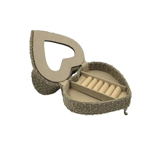 Lādīte Versa Pelēks Poliesters Metāls spogulis Koks MDF 16 X 13,5 X 16 CM Dīvāns