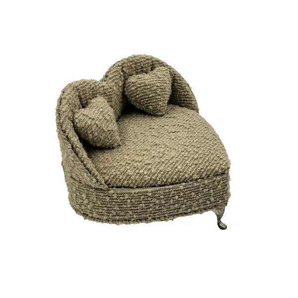Шкатулка Versa Серый полиэстер Металл Зеркало Деревянный MDF 16 X 13,5 X 16 CM Диван