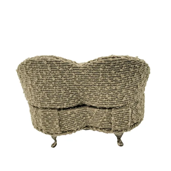 Jewelry box Versa Grey Polyester Metal Mirror MDF Wood 16 X 13,5 X 16 CM Sofa