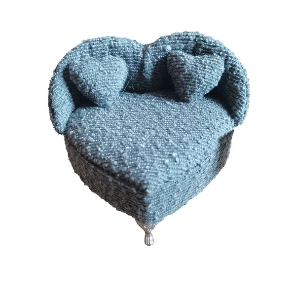 Dėžutė Versa Pilka Poliesteris Metalinis Veidrodis Medžio MDF 16 X 13,5 X 16 CM Sofa