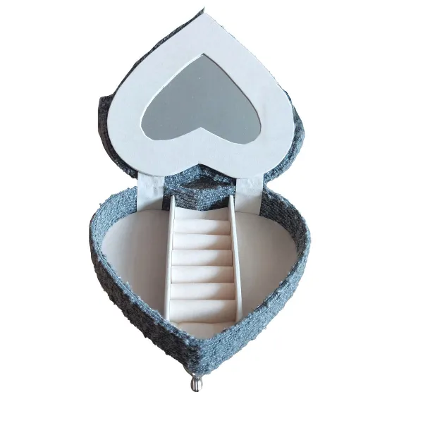 Lādīte Versa Pelēks Poliesters Metāls spogulis Koks MDF 16 X 13,5 X 16 CM Dīvāns