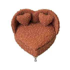 Шкатулка Versa Красный полиэстер Металл Зеркало Деревянный MDF 16 X 13,5 X 16 CM Диван