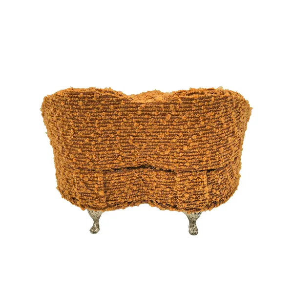 Jewelry box Versa Mustard Polyester Metal Mirror MDF Wood 16 X 13,5 X 16 CM Sofa