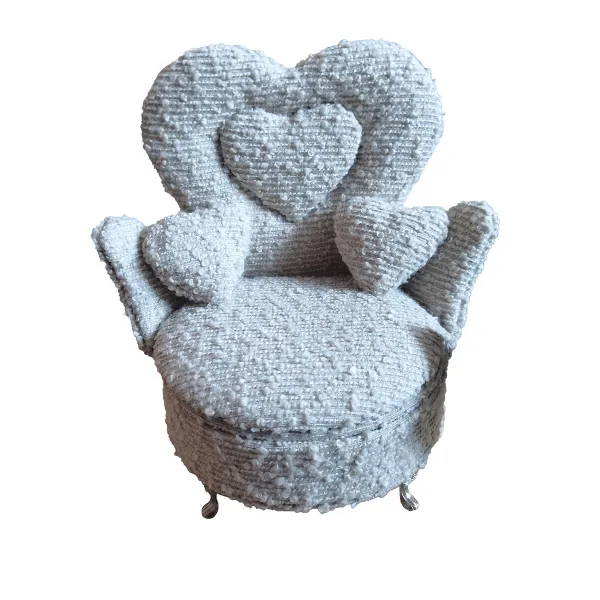 Lādīte Versa Pelēks Poliesters Metāls spogulis Koks MDF 12 x 19 x 18 cm atzveltnes krēsls