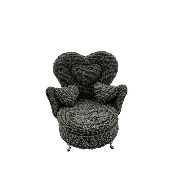 Lādīte Versa Pelēks Poliesters Metāls spogulis Koks MDF 12 x 19 x 18 cm atzveltnes krēsls