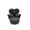 Jewelry box Versa Grey Polyester Metal Mirror MDF Wood 12 x 19 x 18 cm Armchair