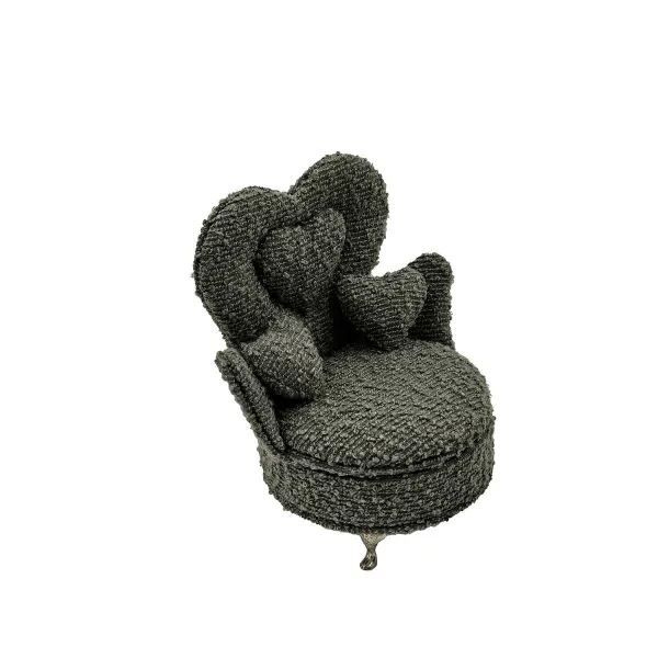 Lādīte Versa Pelēks Poliesters Metāls spogulis Koks MDF 12 x 19 x 18 cm atzveltnes krēsls