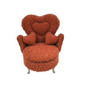 Шкатулка Versa Красный полиэстер Металл Зеркало Деревянный MDF 12 x 19 x 18 cm Кресло