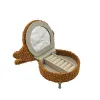 Jewelry box Versa Mustard Polyester Metal Mirror MDF Wood 12 x 19 x 18 cm Armchair