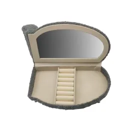 Шкатулка Versa Серый полиэстер Металл Зеркало Деревянный MDF 12,5 X 17 X 26,5 CM Диван