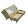 Шкатулка Versa Серый полиэстер Металл Зеркало Деревянный MDF 9,5 X 12,5 X 23,5 CM Диван
