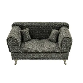 Шкатулка Versa Серый полиэстер Металл Зеркало Деревянный MDF 9,5 X 12,5 X 23,5 CM Диван