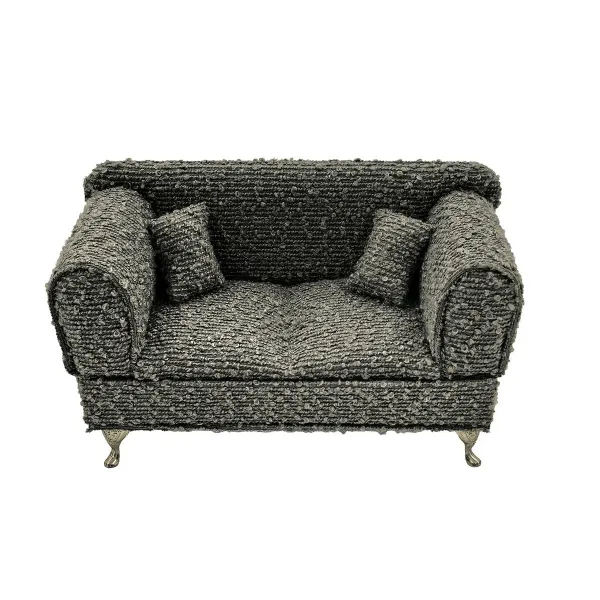 Шкатулка Versa Серый полиэстер Металл Зеркало Деревянный MDF 9,5 X 12,5 X 23,5 CM Диван