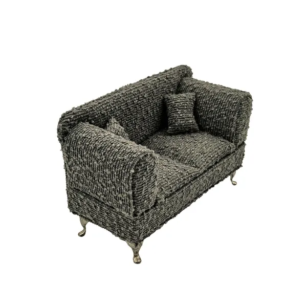 Lādīte Versa Pelēks Poliesters Metāls spogulis Koks MDF 9,5 X 12,5 X 23,5 CM Dīvāns