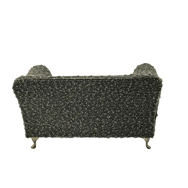 Jewelry box Versa Grey Polyester Metal Mirror MDF Wood 9,5 X 12,5 X 23,5 CM Sofa