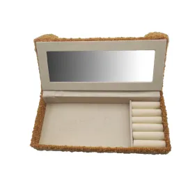 Шкатулка Versa Горчица полиэстер Металл Зеркало Деревянный MDF 9,5 X 12,5 X 23,5 CM Диван