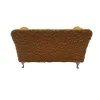 Jewelry box Versa Mustard Polyester Metal Mirror MDF Wood 9,5 X 12,5 X 23,5 CM Sofa