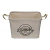 Laundry basket Versa Cream Polyester PVC Metal EVA 38 x 25 x 26 cm