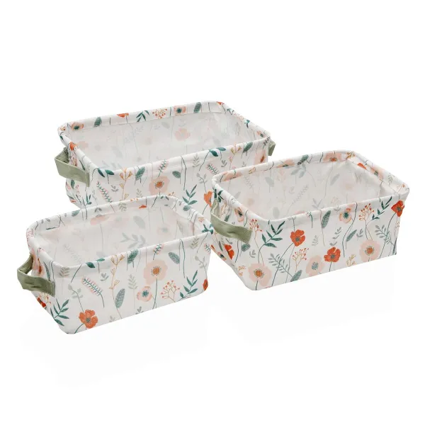 Basket set Versa Textile 18 x 14 x 28 cm 28 x 18 x 14 cm
