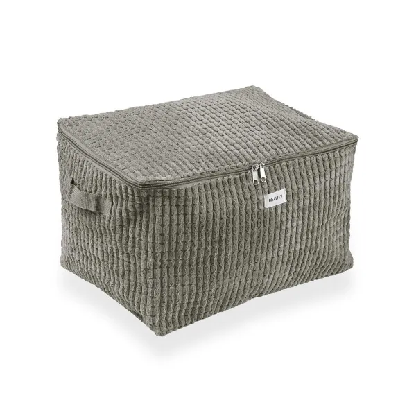 Säilytyslaatikko kannella Versa Corduroy 38 x 26 x 26 cm Khaki