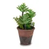 Ibergarden Decorative Plant with Brown and Green Plastic Pot 16 x 23 x 16 cm