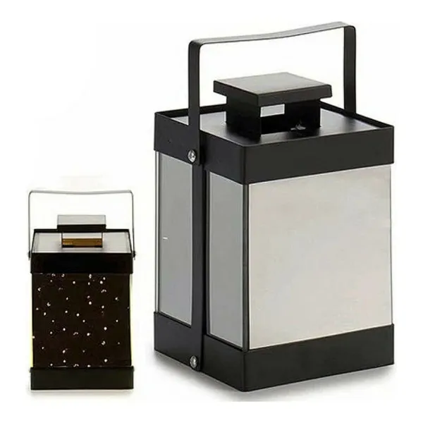 LED žibintas Gift Decor Juoda Veidrodis 12,5 x 18,5 x 12,5 cm Metalinis