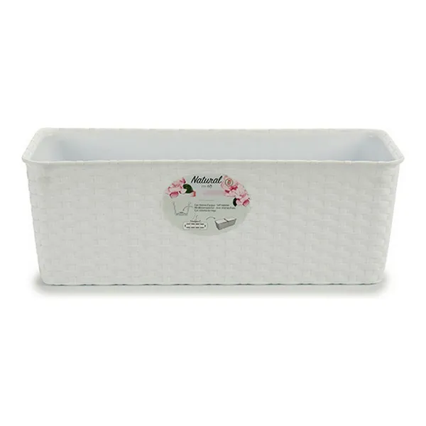 Kukkalaatikko Stefanplast 73700 Valkoinen Muovinen 15,5 x 13,5 x 39 cm 39 x 13,5 x 15 cm