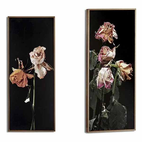 Glezna Gift Decor Melns Zelts Bronza skaidu plātnes Цветы 21,2 x 2 x 51,2 cm 21,2 x 51,2 x 2 cm