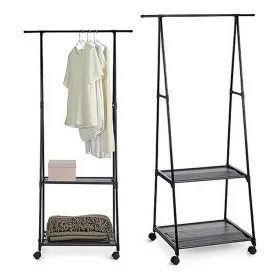 Coat Stand with Wheels Kipit Black Metal 45 x 157 x 55 cm