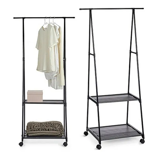 Coat Stand with Wheels Kipit Black Metal 45 x 157 x 55 cm