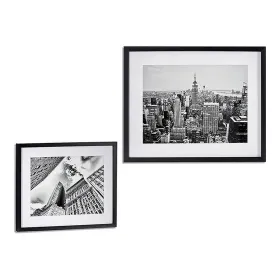 Paveikslas Gift Decor Juoda Medžio stiklas 43 x 3 x 53 cm Gyvenamasis pastatas