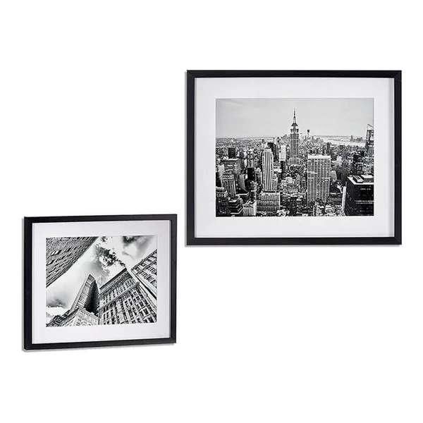 Paveikslas Gift Decor Juoda Medžio stiklas 43 x 3 x 53 cm Gyvenamasis pastatas
