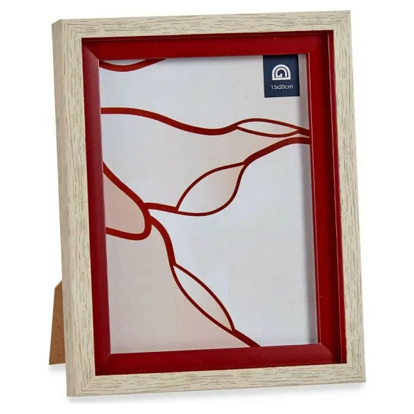 Photo frame Gift Decor 16515 Brown Red Wood Glass Crystal polystyrene Plastic